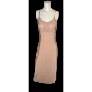VTG Olga Beige Nylon Slip Sheer Nightie Dress Sz 34 Style 13009 Built in Bra